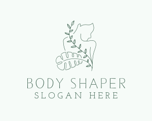 Green Leaf Naked Body logo design