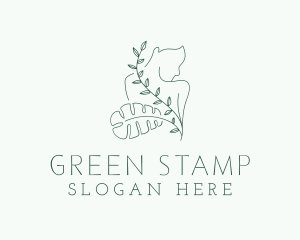 Green Leaf Naked Body logo design