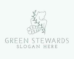 Green Leaf Naked Body logo design