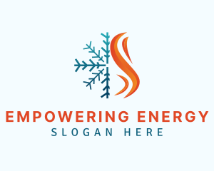 Flame Snowflake Energy logo design