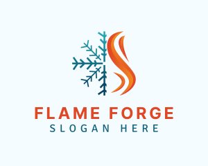 Flame Snowflake Energy logo design