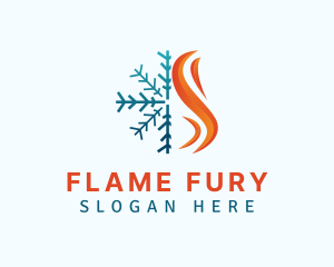 Flame Snowflake Energy logo design