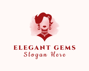 Woman Jewelry Glam  logo design