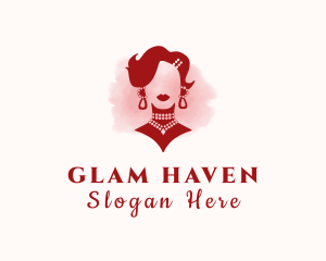 Woman Jewelry Glam  logo design