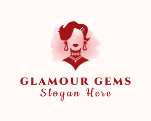 Woman Jewelry Glam  logo design