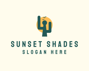 Cactus Sunset Keyhole logo design