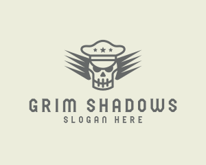 Grim Reaper Skull Pilot logo design