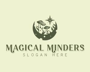 Crescent Moon Mushroom logo design