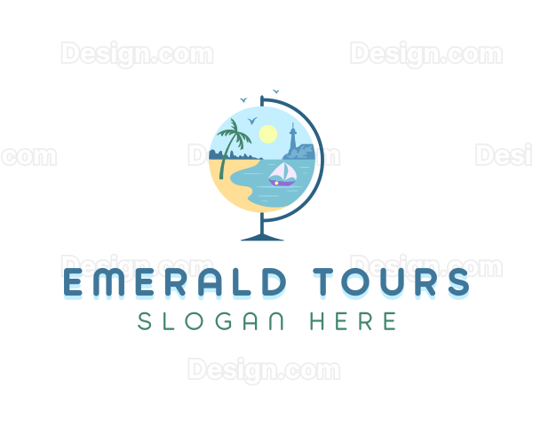 Beach Vacation Tour Logo