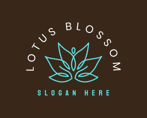 Meditation Lotus Floral logo design