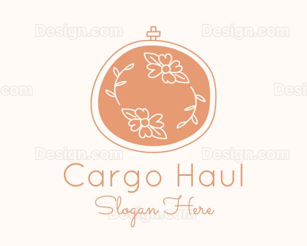 Floral Embroidery Craft Logo