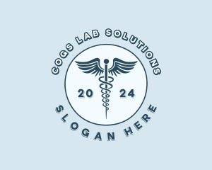 Healthcare Lab Caduceus logo design