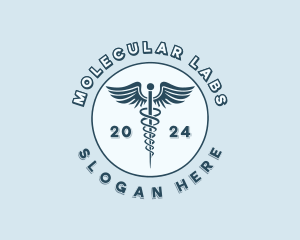 Healthcare Lab Caduceus logo design