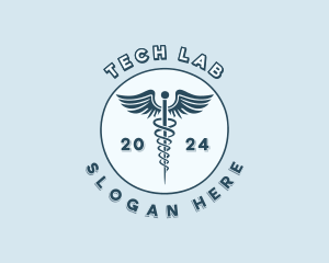 Healthcare Lab Caduceus logo design