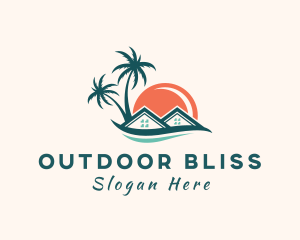 Tropical Sunset House logo design