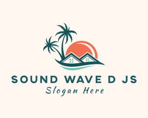 Tropical Sunset House logo design