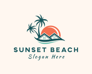 Tropical Sunset House logo design