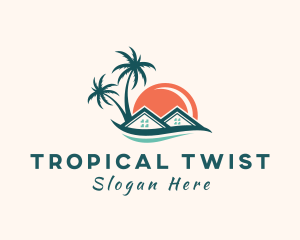 Tropical Sunset House logo design