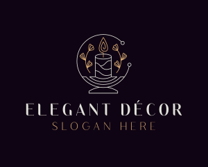 Floral Candle Decor logo design