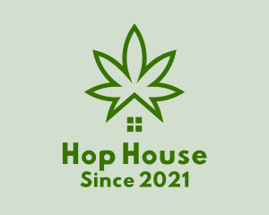 Marijuana Plant House  logo design