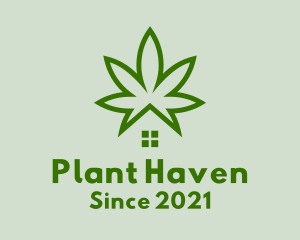 Marijuana Plant House  logo design