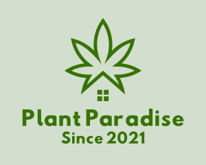 Marijuana Plant House  logo design