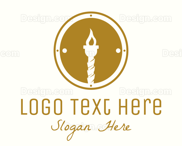 Gold Torch Badge Logo