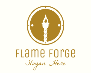 Gold Torch Badge logo design