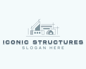 Architecture Blueprint Structure logo design