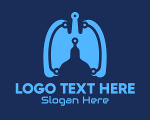 Oxygen - Blue Lungs Tech logo design