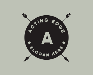 Hipster Arrow Fishing Camping logo design