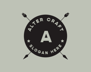 Hipster Arrow Fishing Camping logo design