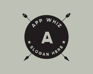 Hipster Arrow Fishing Camping logo design