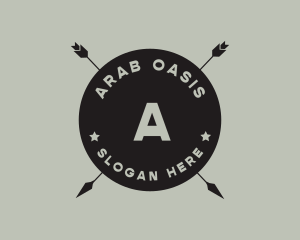 Hipster Arrow Fishing Camping logo design