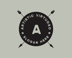 Hipster Arrow Fishing Camping logo design