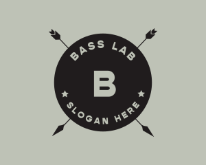 Hipster Arrow Fishing Camping logo design