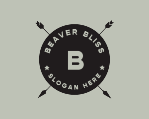 Hipster Arrow Fishing Camping logo design