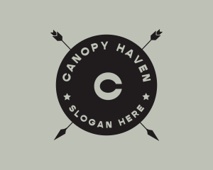 Hipster Arrow Fishing Camping logo design