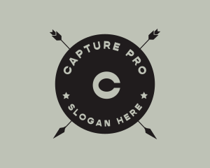 Hipster Arrow Fishing Camping logo design