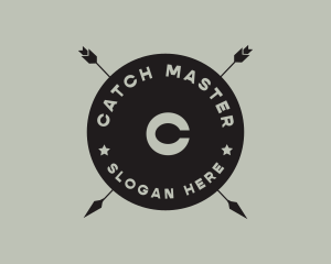 Hipster Arrow Fishing Camping logo design