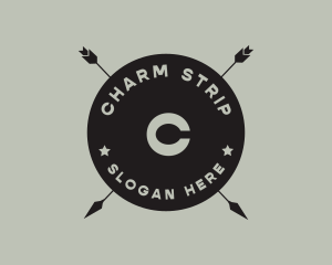 Hipster Arrow Fishing Camping logo design