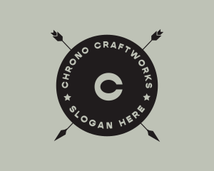 Hipster Arrow Fishing Camping logo design