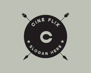 Hipster Arrow Fishing Camping logo design