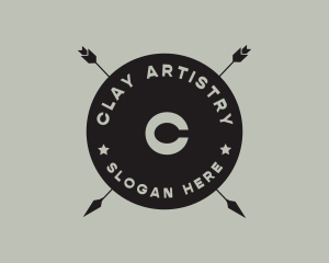 Hipster Arrow Fishing Camping logo design