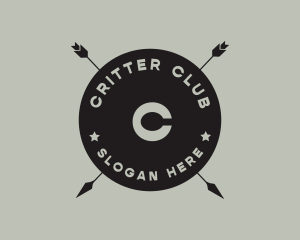 Hipster Arrow Fishing Camping logo design