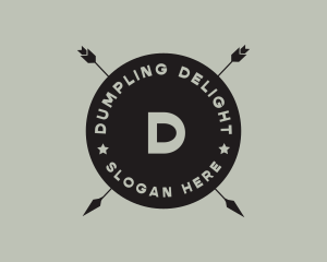 Hipster Arrow Fishing Camping logo design