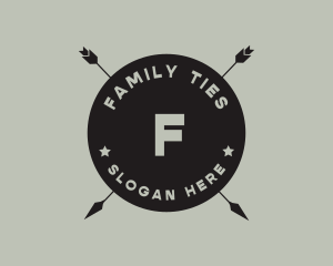 Hipster Arrow Fishing Camping logo design