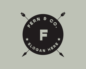 Hipster Arrow Fishing Camping logo design