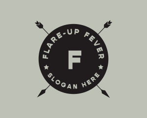 Hipster Arrow Fishing Camping logo design