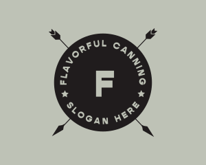 Hipster Arrow Fishing Camping logo design